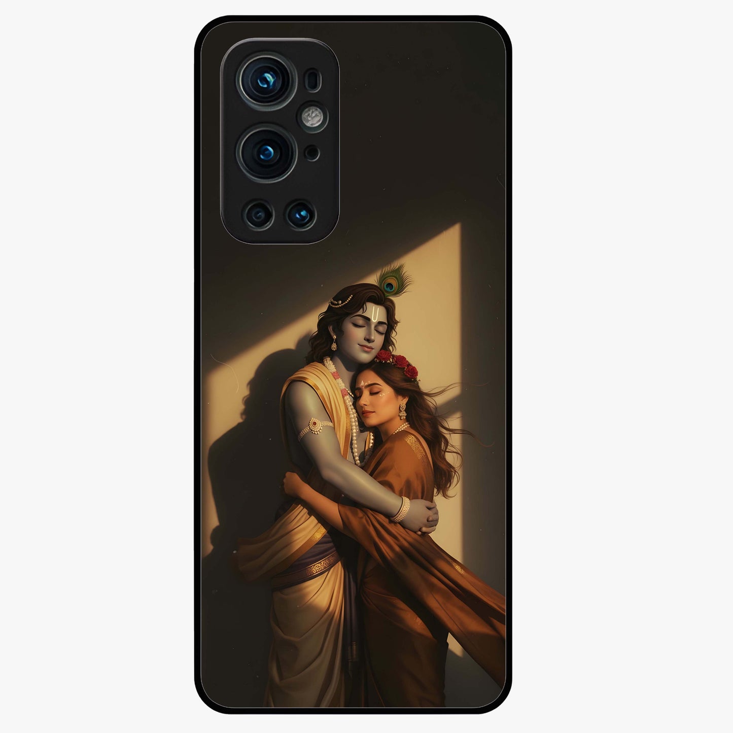 Divine Eternal Love Glass Case showing flat back view with spiritual love themed artwork and glossy glass finish.