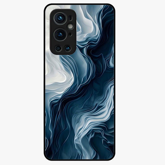 Ethereal Paper Marble Glass Case showing flat back view with soft marble paper texture artwork and glossy glass finish.