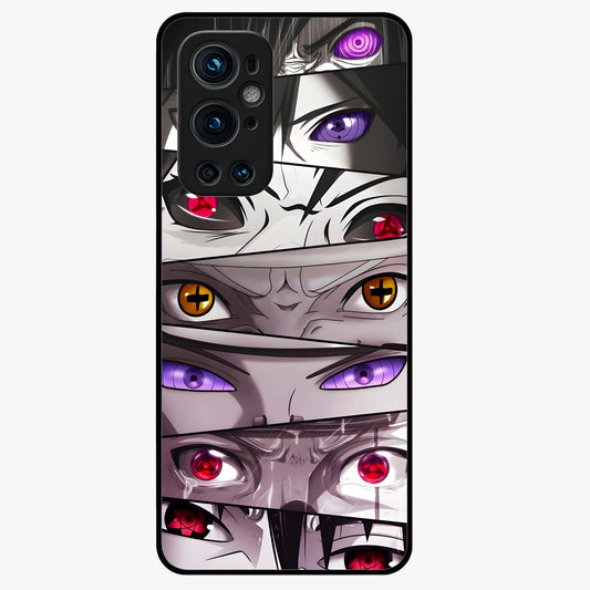 Eyes of Destiny Glass Case showing flat back view with striking eye themed artwork and glossy glass finish.
