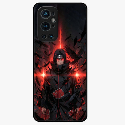 Focused Blade Discipline Glass Case showing flat back view with warrior sword themed artwork and glossy glass finish.