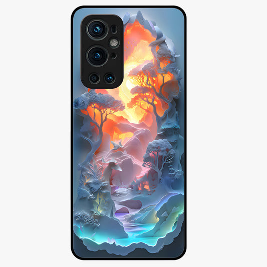 Glow Forest Portal Glass Case showing flat back view with glowing forest portal artwork and glossy glass finish.