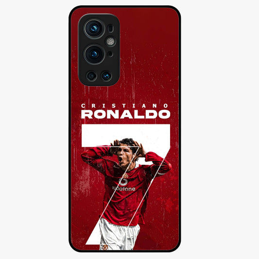 Goal Celebration Legacy Glass Case showing flat back view with football celebration inspired artwork and glossy glass finish.
