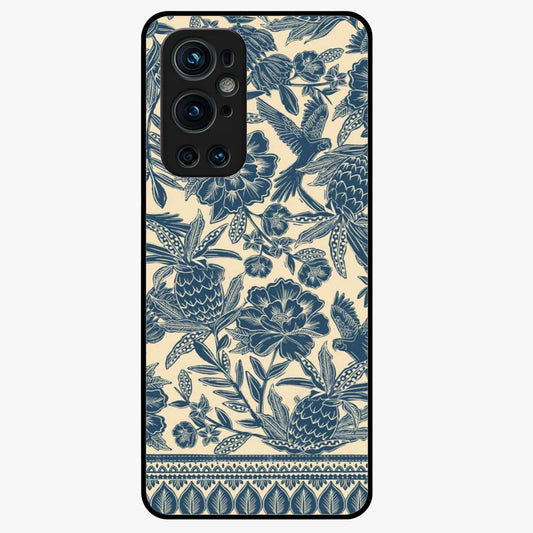 Heirloom Wild Bloom Glass Case showing flat back view with vintage inspired wild flower artwork and glossy glass finish.