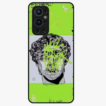 Neo Graffiti Rebellion Glass Case showing flat back view with vibrant graffiti artwork and glossy glass finish.