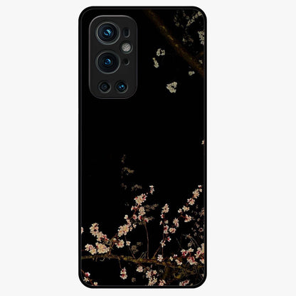 Petal Moon Light With Custom Name Glass Case showing flat back view with floral moonlight artwork and personalized name design.
