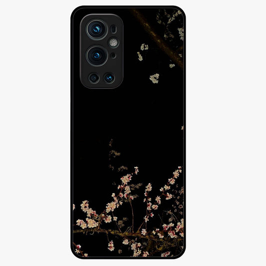 Petal Moon Light With Custom Name Glass Case showing flat back view with floral moonlight artwork and personalized name design.