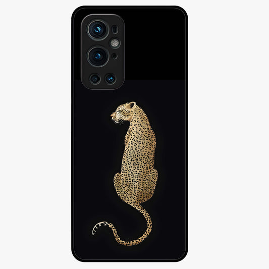 Regal Leopard Glass Case showing flat back view with bold leopard artwork and glossy glass finish.