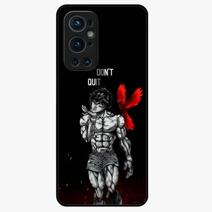 Rise Beyond Limits Glass Case showing flat back view with motivational typography artwork and glossy glass finish.