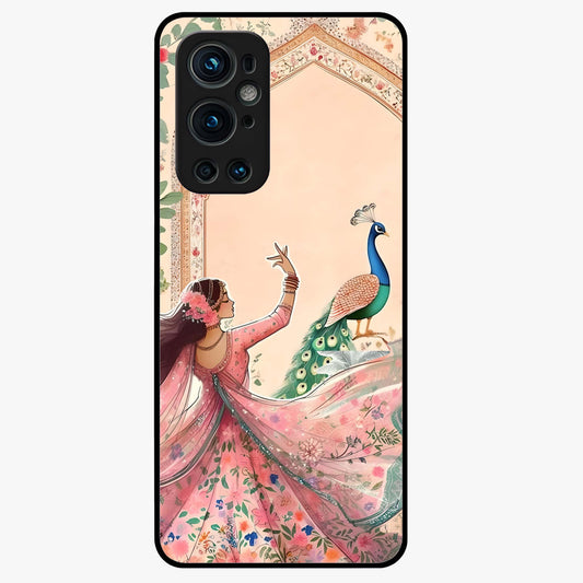Royal Grace Muse Glass Case showing flat back view with elegant artistic artwork and glossy glass finish.
