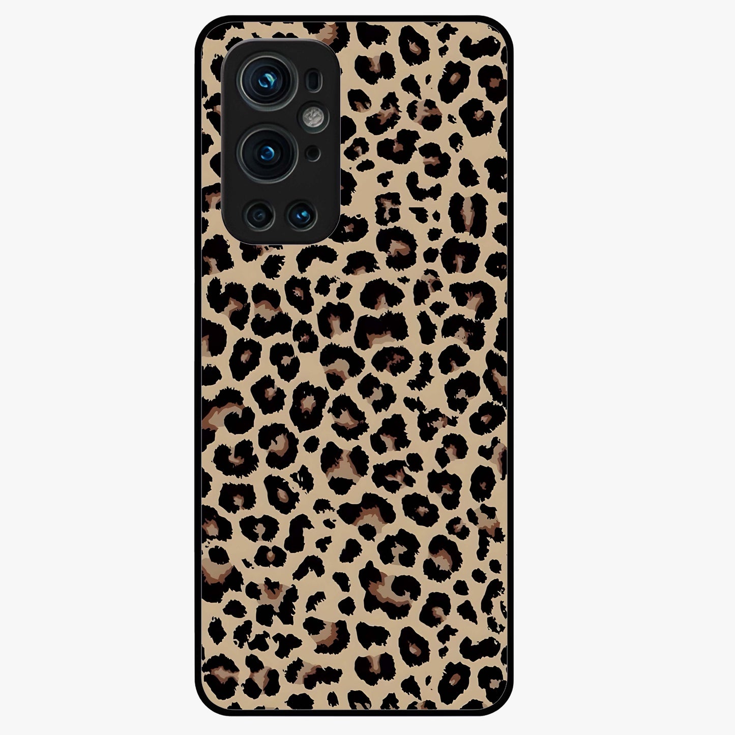 Savage Chic Pattern Glass Case showing flat back view with stylish patterned artwork and glossy glass finish.