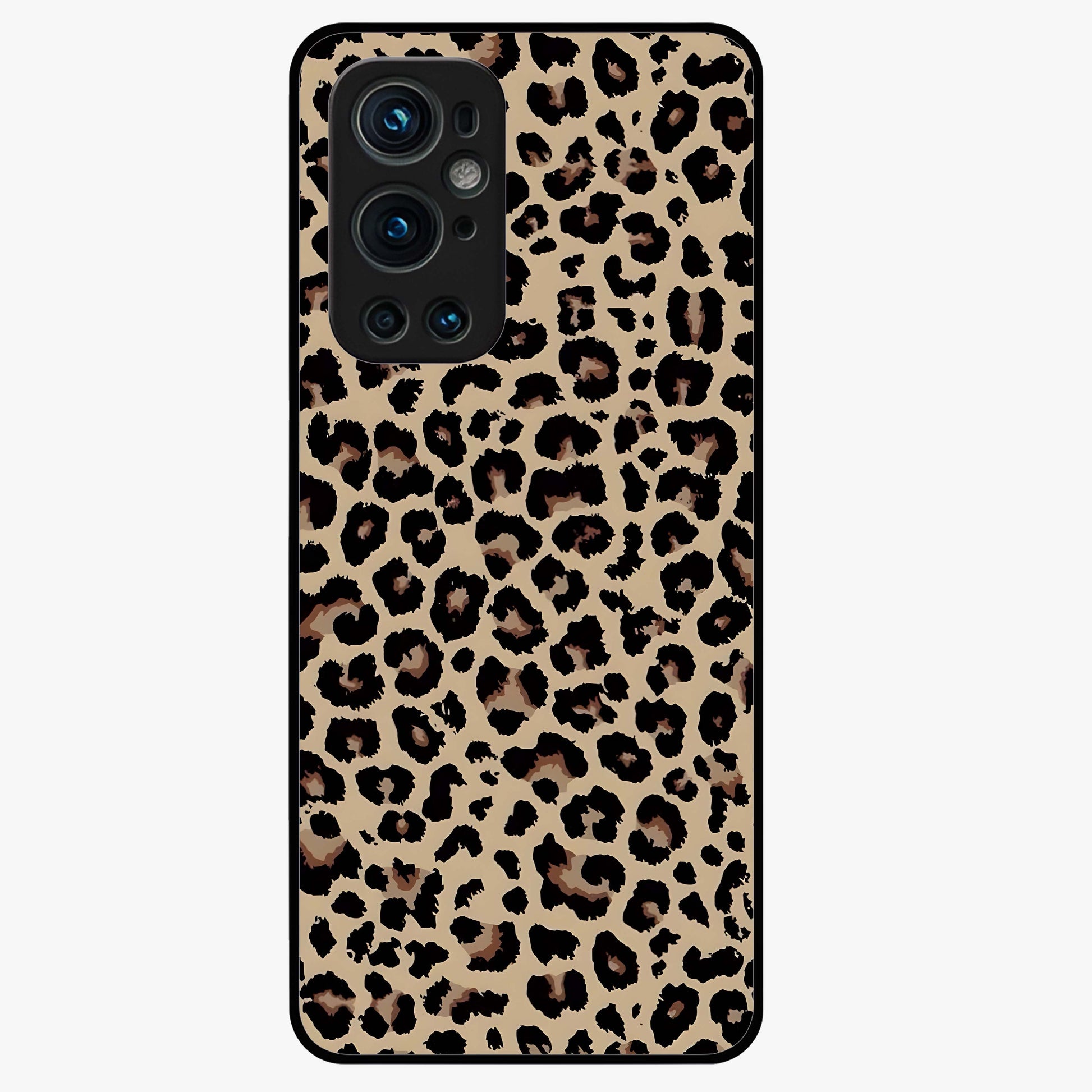 Savage Chic Pattern Glass Case showing flat back view with stylish patterned artwork and glossy glass finish.