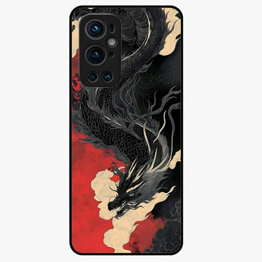 Shadow Dragon Fury Glass Case showing flat back view with fierce dragon artwork and glossy glass finish.