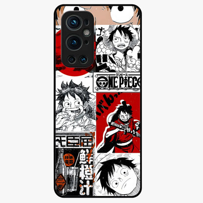 Strawhat Chaos Panels Glass Case showing flat back view with anime inspired chaos panel artwork and glossy glass finish.