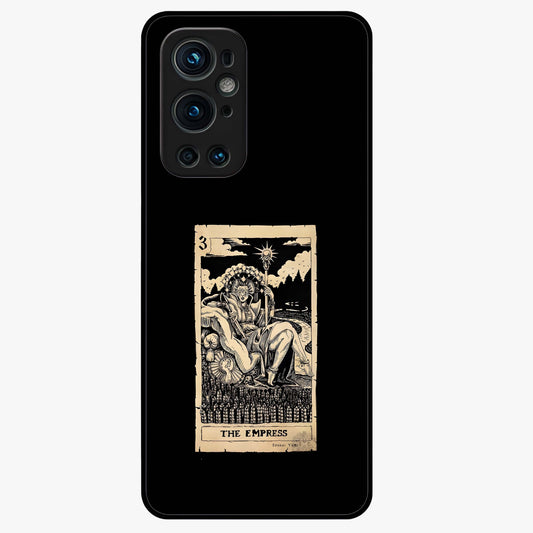 The Empress Glass Case showing flat back view with regal feminine artwork and glossy glass finish.