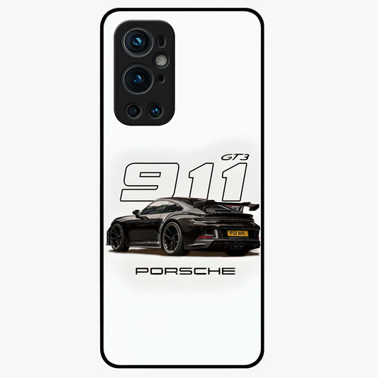 Turbo Legacy Icon Glass Case showing flat back view with iconic sports car inspired artwork and glossy glass finish.