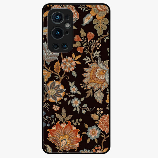 Vintage Floral Dream Glass Case showing flat back view with classic floral artwork and glossy glass finish.