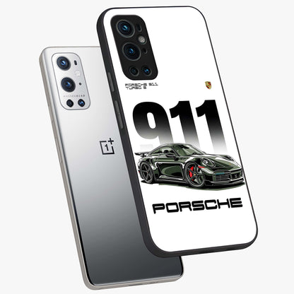 911 Turbo Dominance Glass Case displayed in premium angled mockup highlighting sporty car illustration and sleek glass surface.