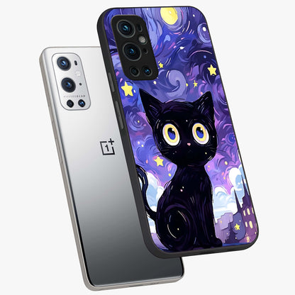Abstract Cat Art Glass Case displayed in angled mockup highlighting modern abstract cat artwork and sleek glass surface.