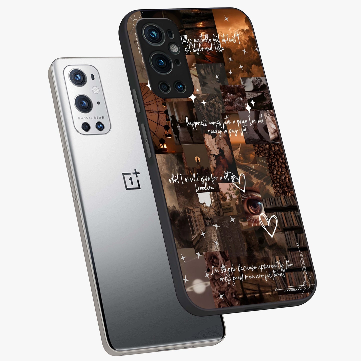 Bittersweet Aesthetic Chaos Glass Case displayed in angled mockup highlighting expressive abstract artwork and edgy aesthetic theme.