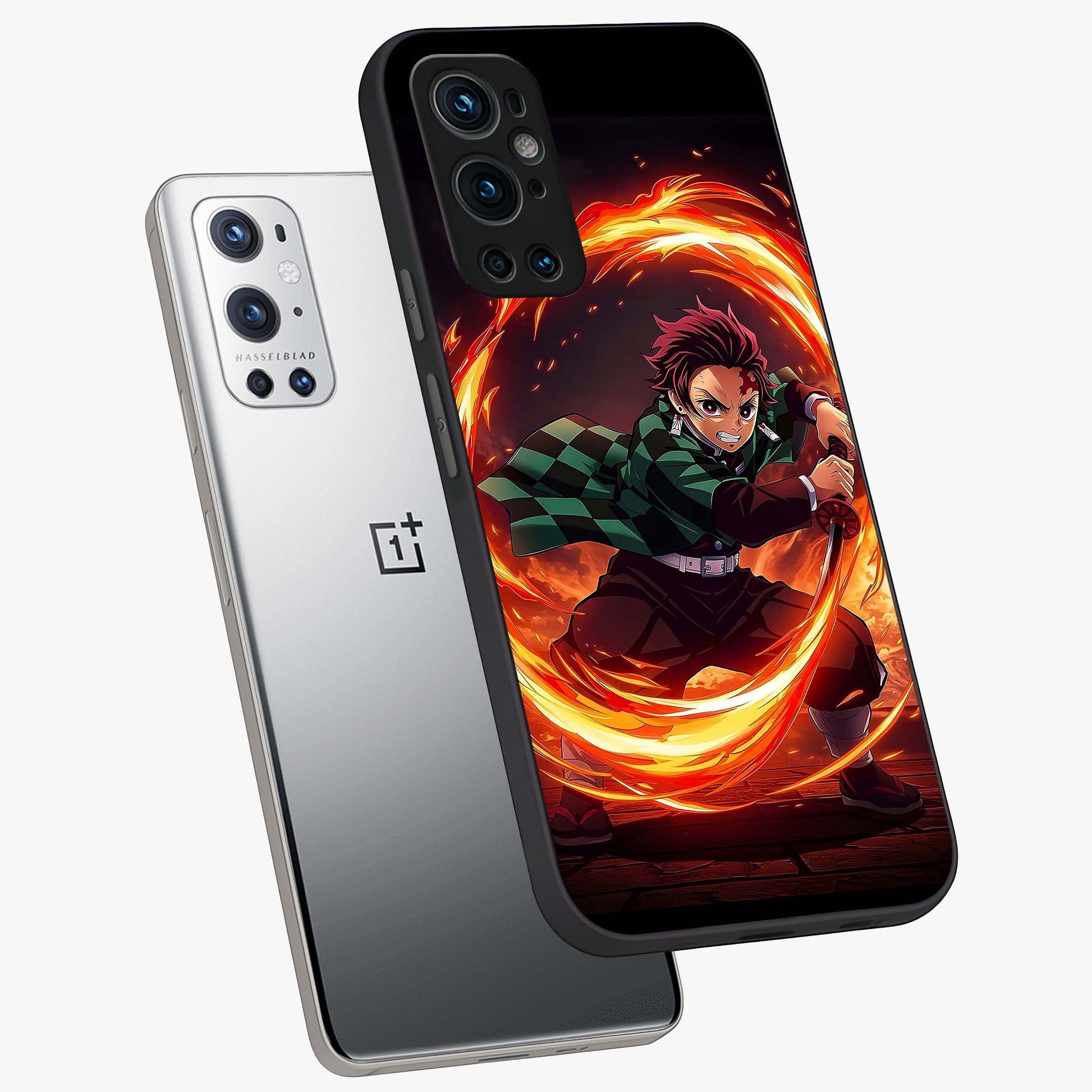 Blazing Sword Resolve Glass Case displayed in angled mockup highlighting powerful sword illustration and bold fantasy theme.