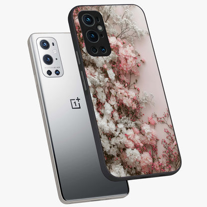Blush Blossom Cloud Glass Case displayed in angled mockup highlighting soft cloud and blossom design with pastel aesthetic.