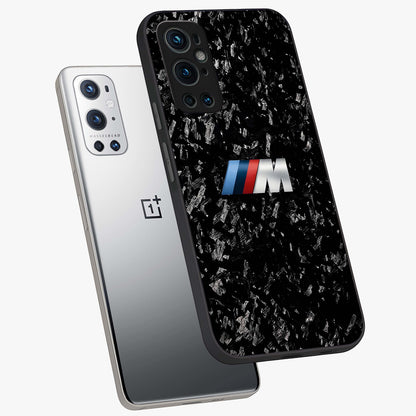 Carbon Speed Mark Glass Case displayed in angled mockup highlighting racing inspired carbon design and sleek aesthetic style.