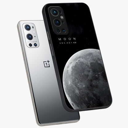 Cosmic Moon Glow Glass Case displayed in angled mockup highlighting celestial moon design with cosmic aesthetic theme.