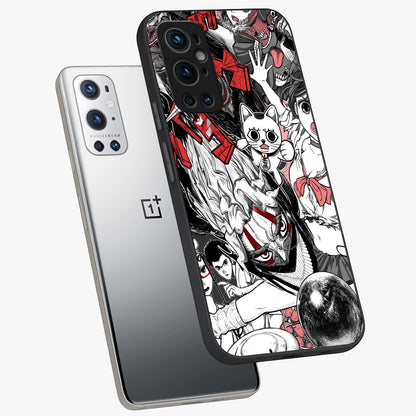 Crimson Chaos Panel Glass Case displayed in angled mockup highlighting chaotic panel style design with modern graphic theme.