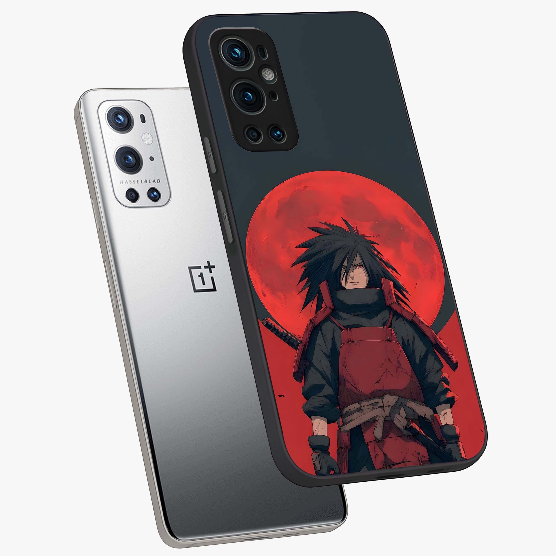 Crimson Moon Warlord Glass Case displayed in angled mockup highlighting dramatic crimson moon design with fantasy aesthetic.