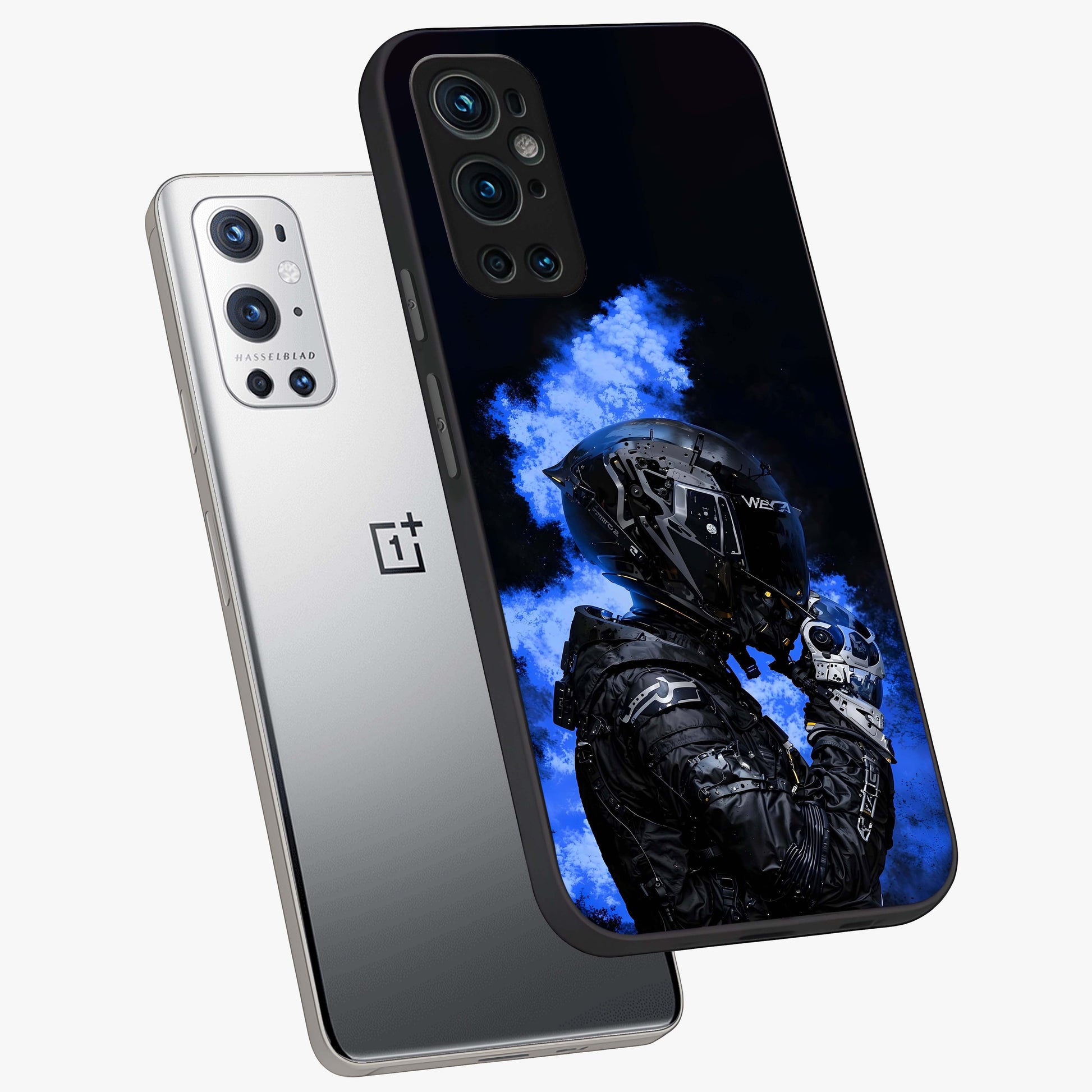 Cyber Sentinel Protocol Glass Case displayed in angled mockup highlighting digital cyber design with sci-fi aesthetic style.