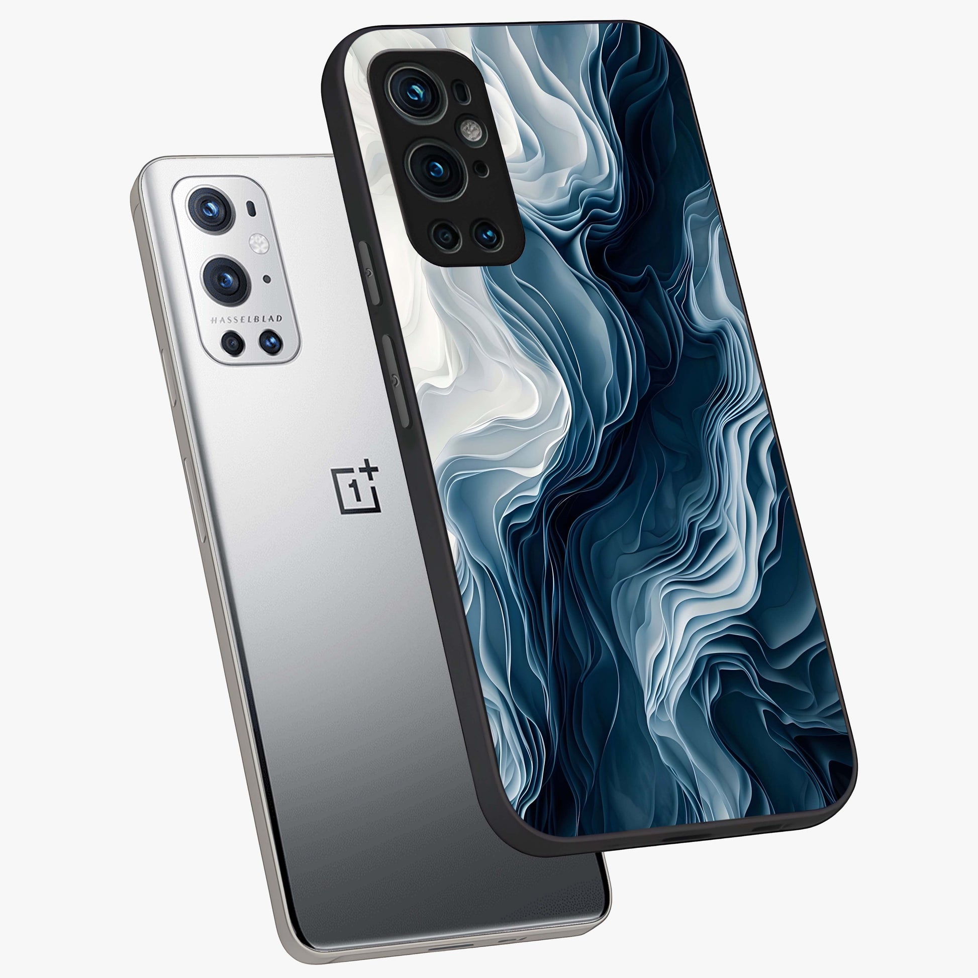 Ethereal Paper Marble Glass Case displayed in angled mockup highlighting elegant marble pattern with modern aesthetic style.