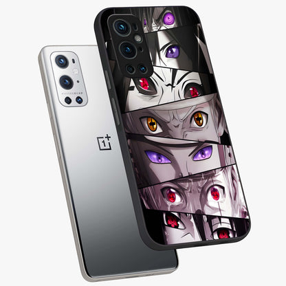 Eyes of Destiny Glass Case displayed in angled mockup highlighting bold eye illustration with mystical aesthetic style.