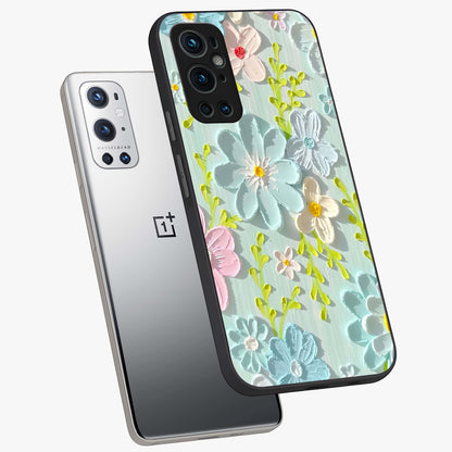 Frosted Petal Garden Glass Case displayed in angled mockup highlighting delicate flower petal design with calm garden aesthetic.