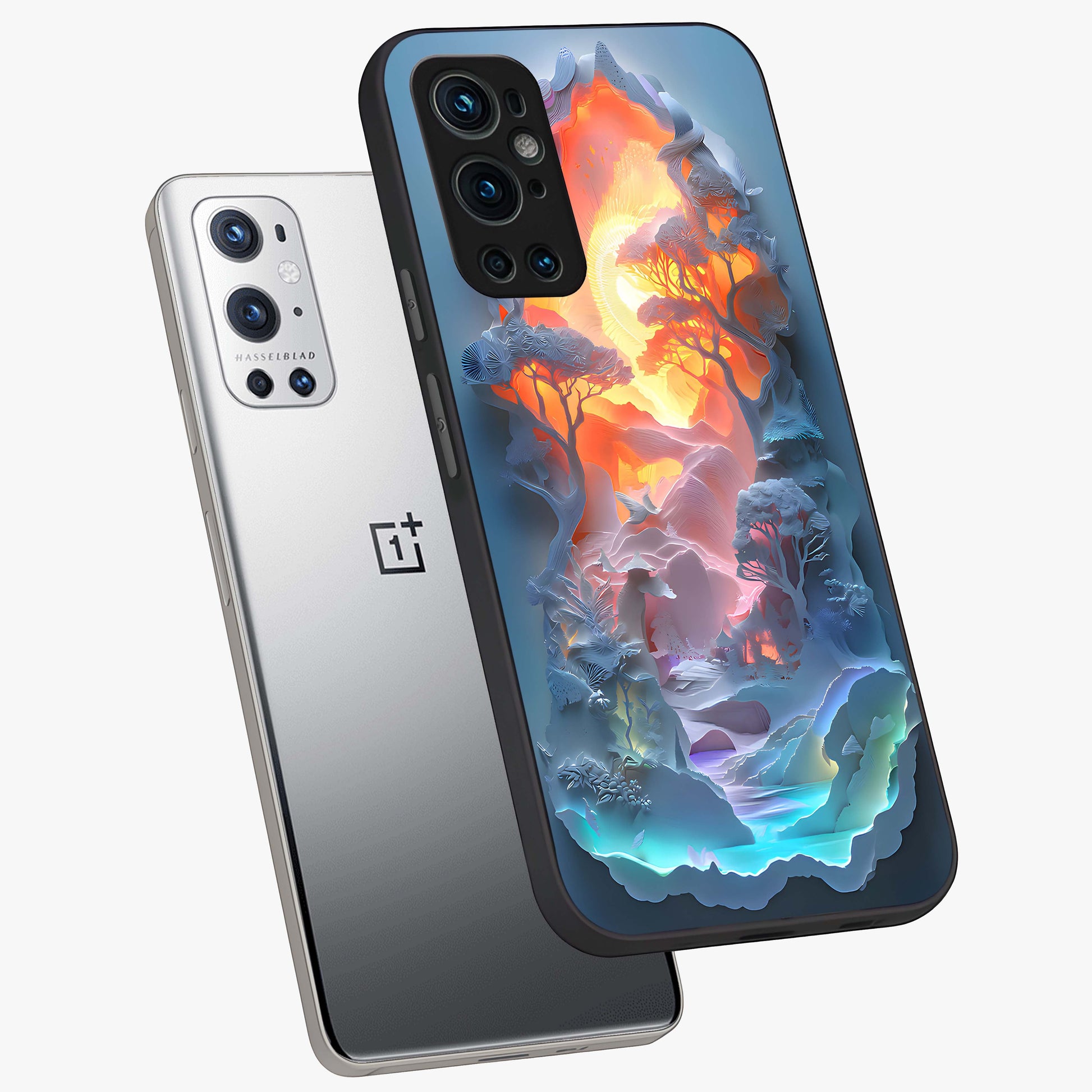 Glow Forest Portal Glass Case displayed in angled mockup highlighting mystical forest design with magical glowing aesthetic.