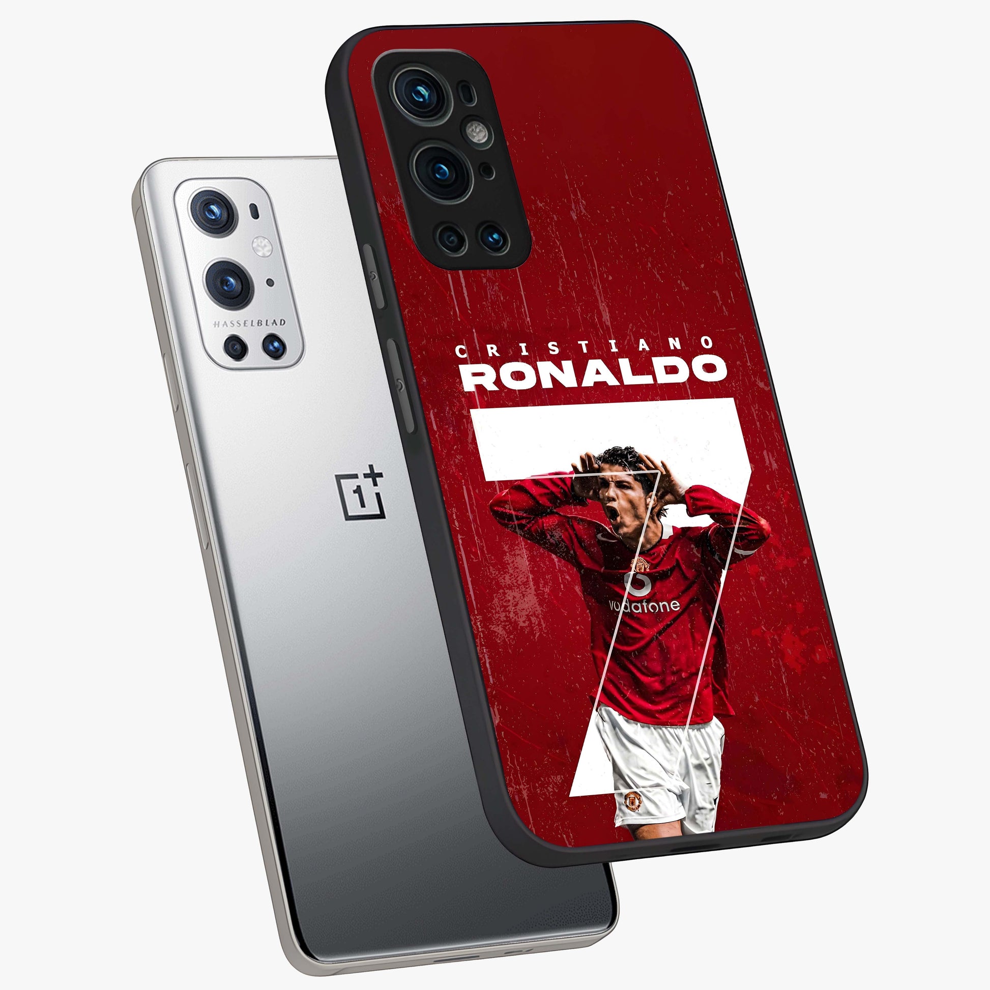 Goal Celebration Legacy Glass Case displayed in angled mockup highlighting energetic sports celebration design with bold athletic theme.