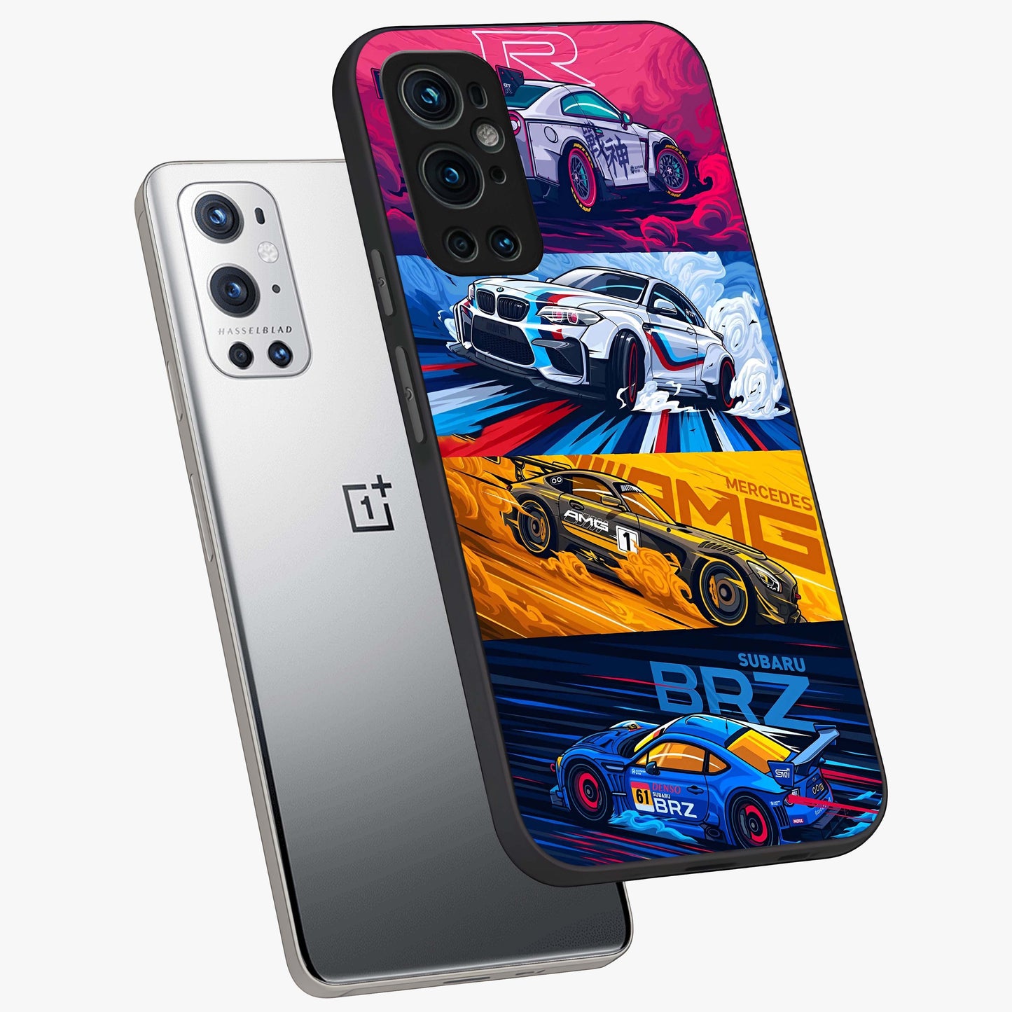 JDM Sports Car Glass Case displayed in angled mockup highlighting sleek Japanese racing car design with automotive aesthetic.