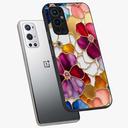 Marble Flower Pattern Glass Case displayed in angled mockup highlighting elegant marble floral design with modern aesthetic.