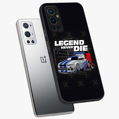 Midnight Racing Legacy Glass Case displayed in angled mockup highlighting dynamic automotive design with bold midnight aesthetic.