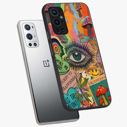 Mystic Eye Wonderland Glass Case displayed in angled mockup highlighting magical eye illustration with dreamy aesthetic.