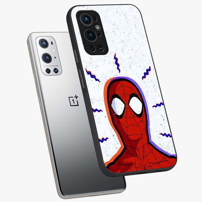 Omg Spiderman Glass Case displayed in angled mockup highlighting dynamic hero illustration with action comic aesthetic.