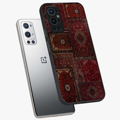 Persian Velvet Tale Glass Case displayed in angled mockup highlighting ornate textile inspired design with royal aesthetic.