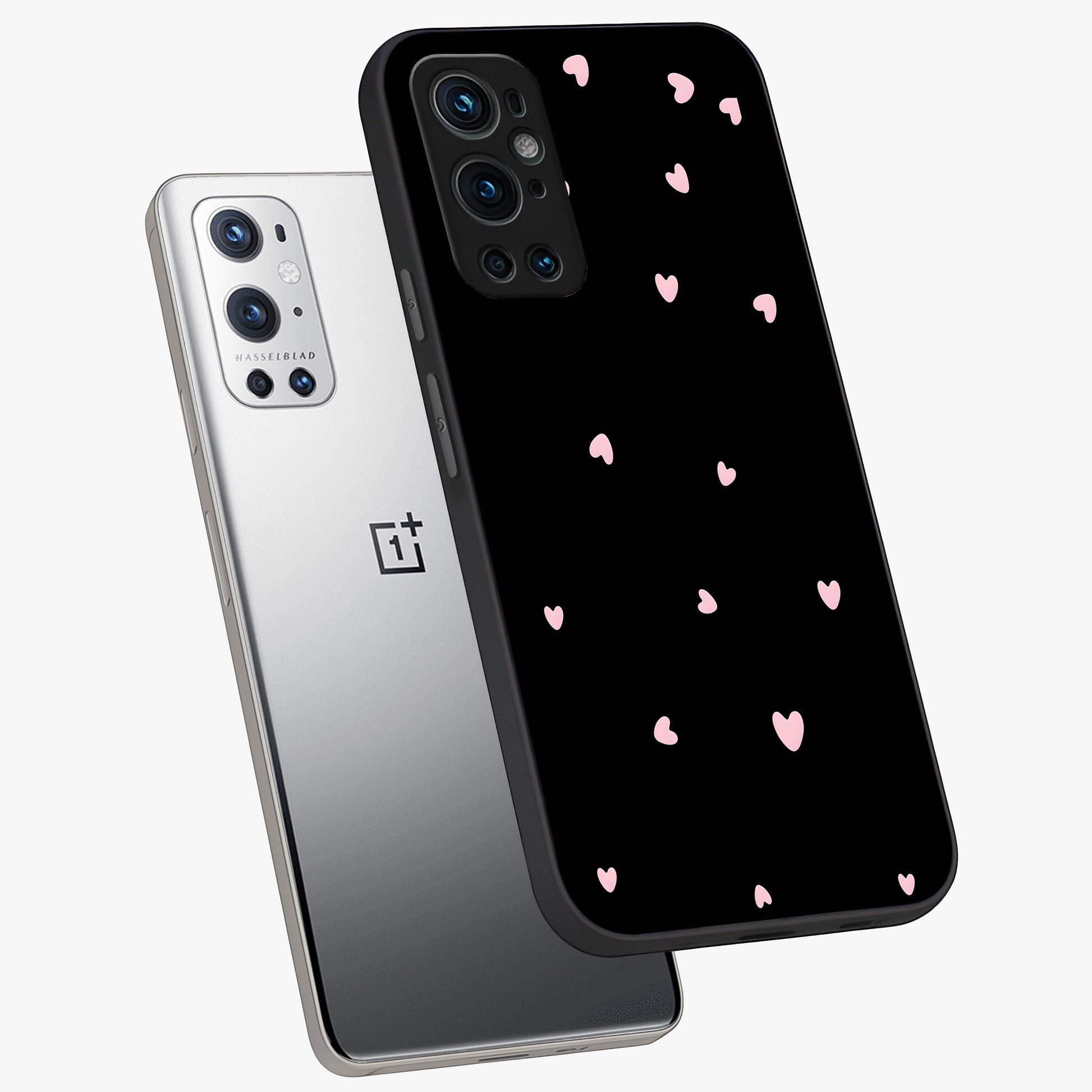 Pink Love Drops Glass Case displayed in angled mockup highlighting cute love drop design with vibrant pink aesthetic.