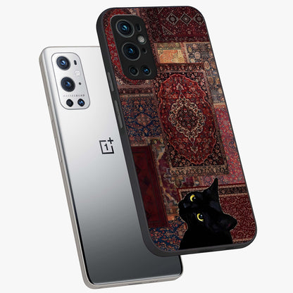 Regal Magic Cat Apple Glass Case displayed in angled mockup highlighting whimsical feline design with fantasy aesthetic.