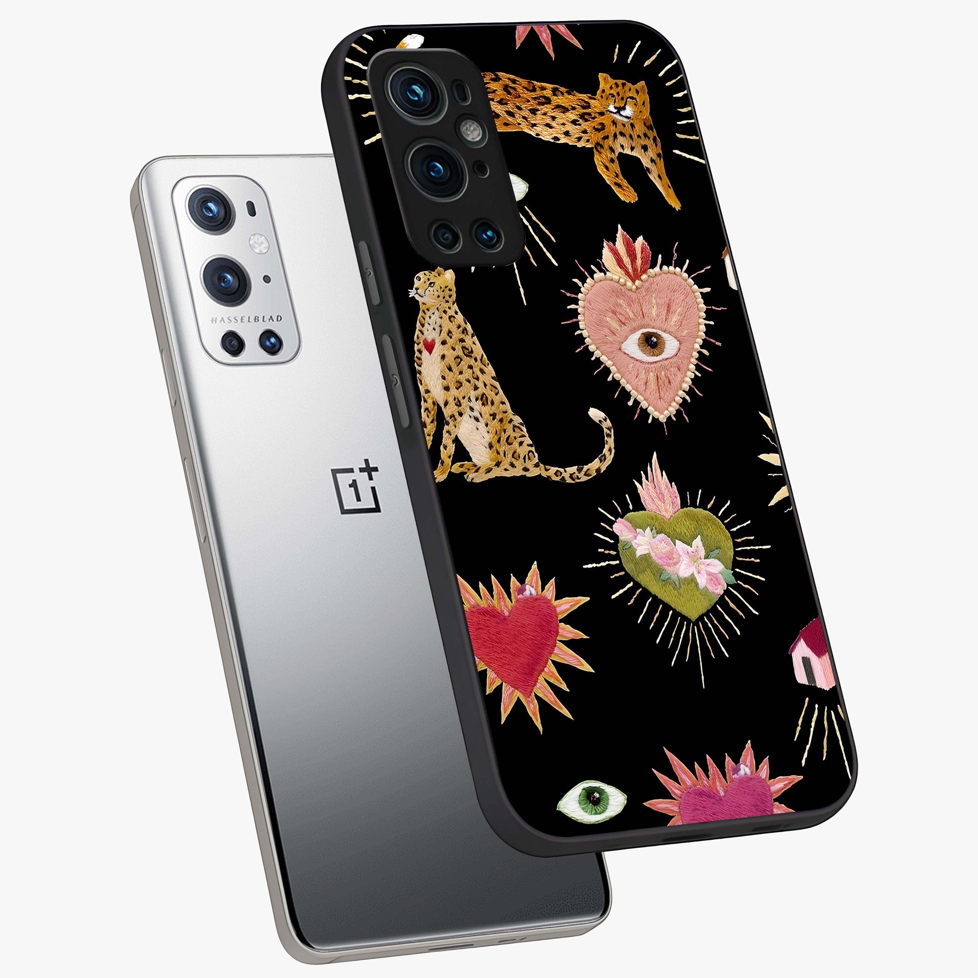 Sacred Jungle Heart Glass Case displayed in angled mockup highlighting lush tropical design with natural aesthetic style.