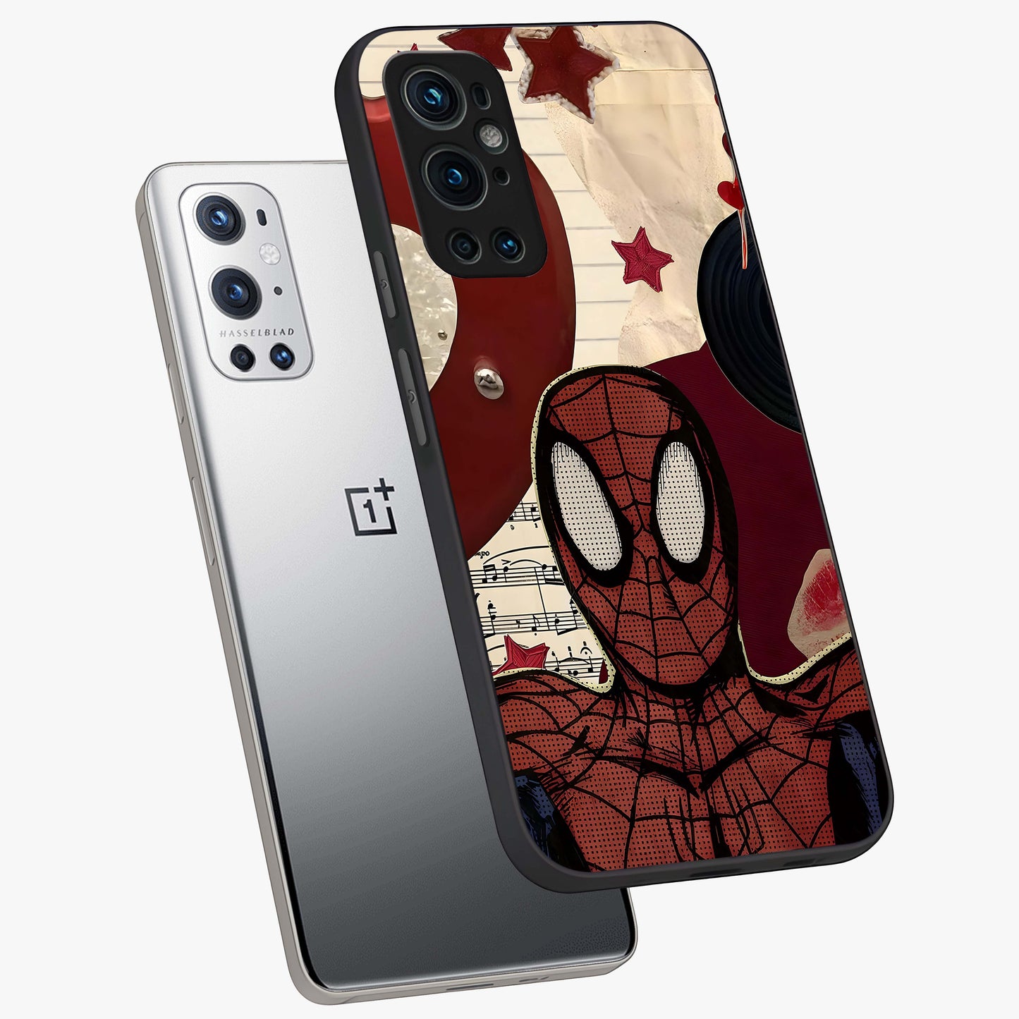 Web Warrior Vibes Glass Case displayed in angled mockup highlighting dynamic web design with comic style aesthetic.
