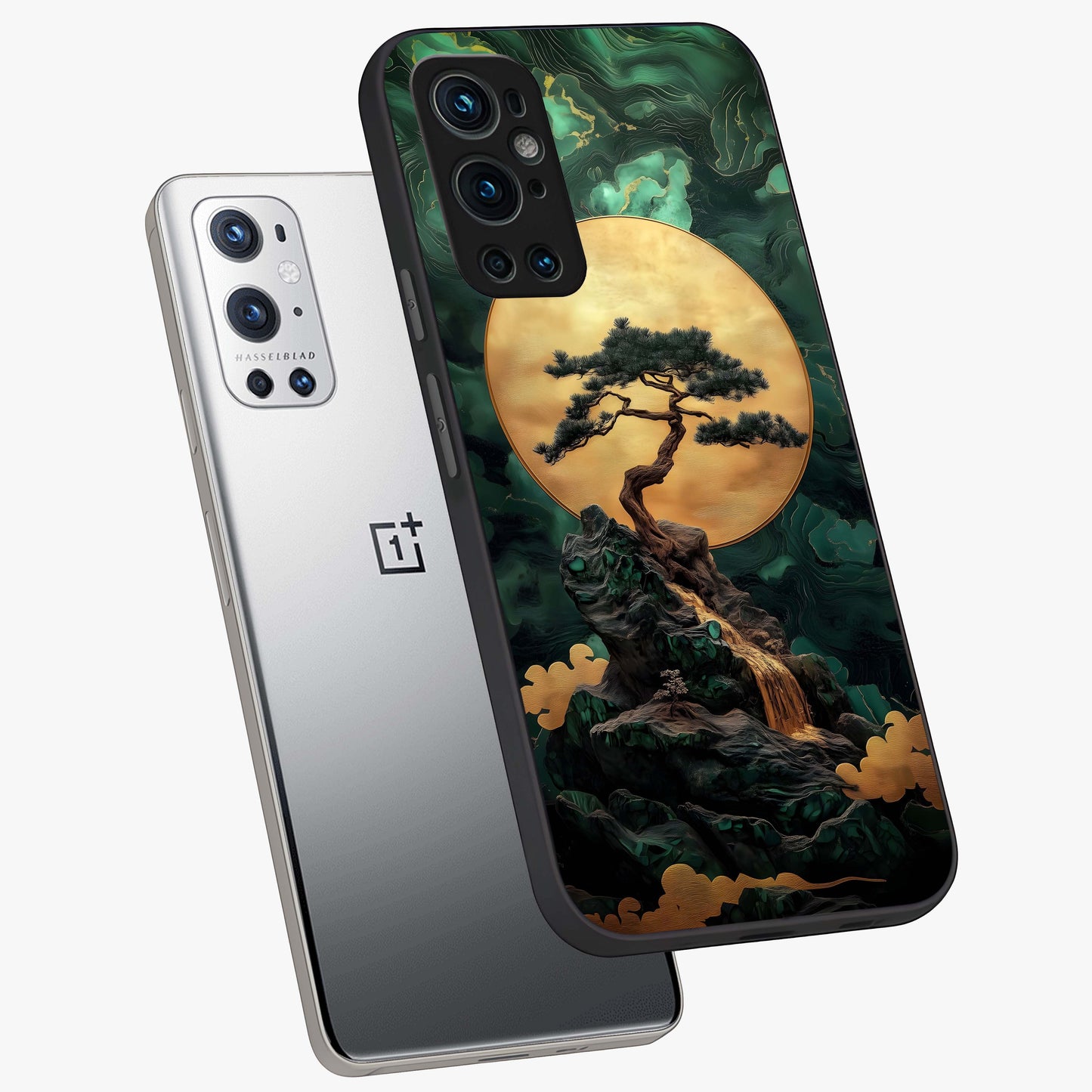 Zen Moon Rise Glass Case displayed in angled mockup highlighting peaceful lunar design with zen aesthetic style.