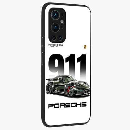 911 Turbo Dominance Glass Case upright perspective showcasing powerful racing design and modern automotive aesthetic.