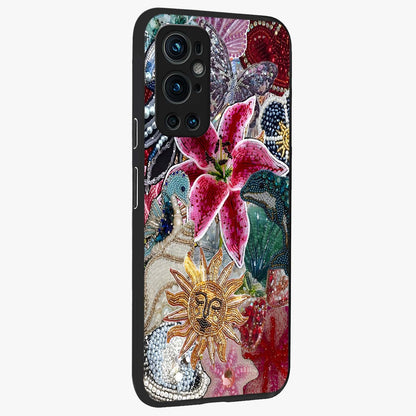 Beaded Garden Fantasy Glass Case upright view showcasing whimsical garden aesthetic with artistic bead details.
