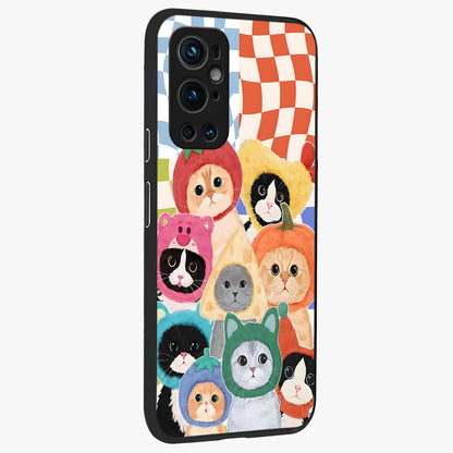 Cats in Fruits Glass Case upright view showcasing charming cat artwork with fun fruity theme.