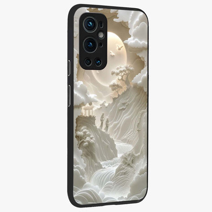 Celestial Origami Glass Case upright view showcasing creative origami artwork with modern celestial style.